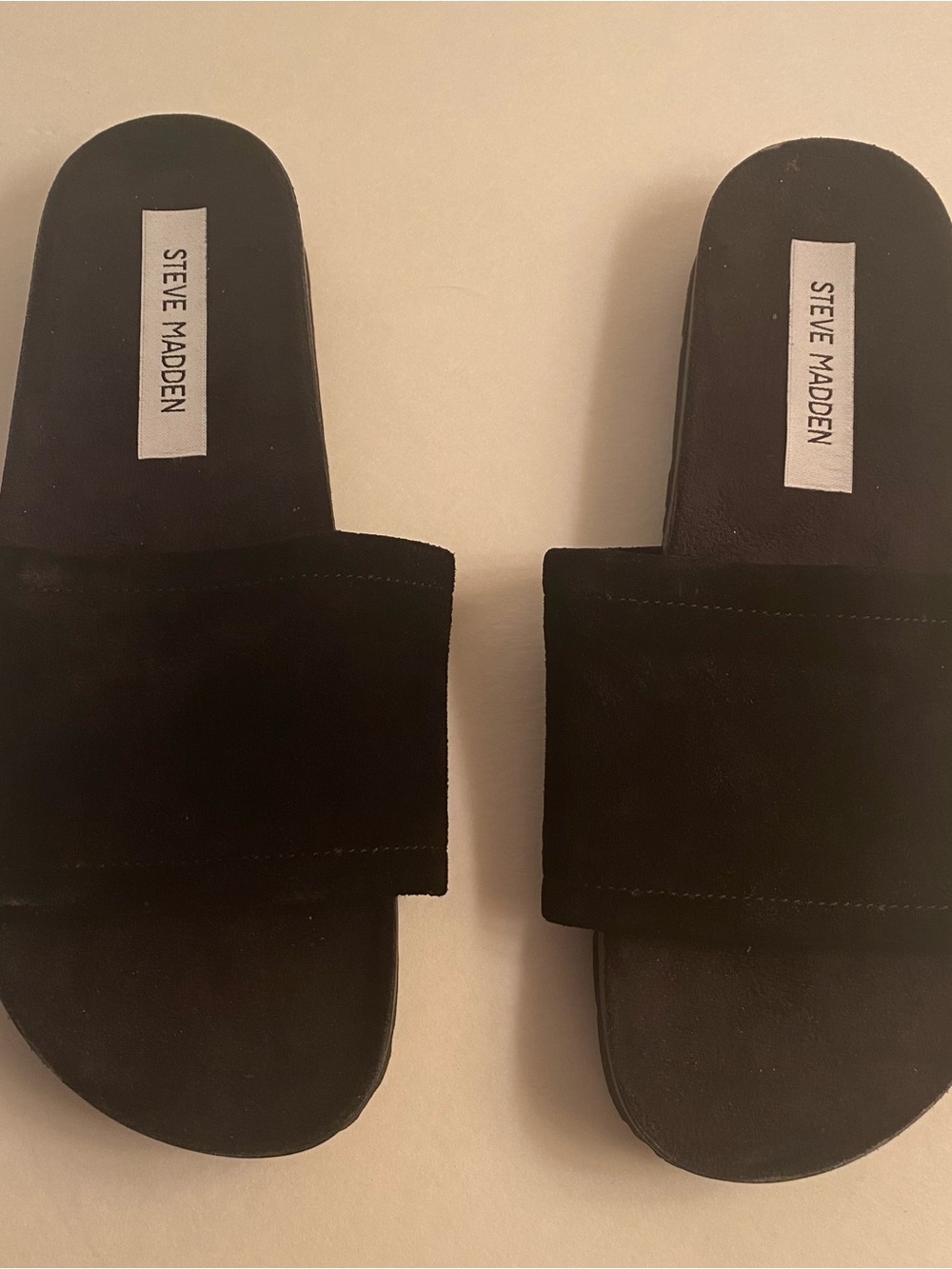 Steve Madden Black Slide Sandals Size 8